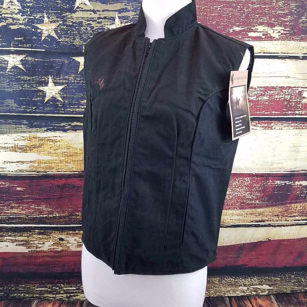 WYOMING TRADERS ABSAROKA CANVAS COWGIRL VEST BLACK